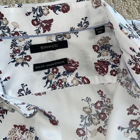 RW&CO Men’s Floral Slim Fit Dress Shirt - Picture 5 of 8